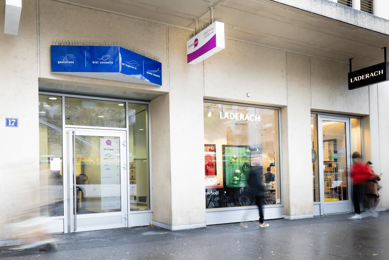 BANK-now Filiale Lausanne – Eingang zur Beratungsstelle